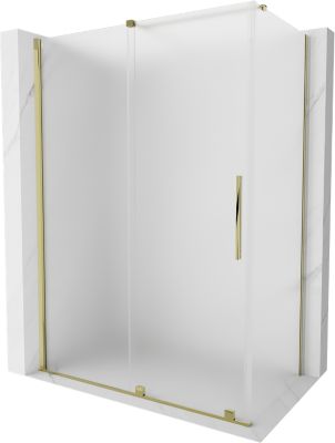 Mexen Velar cabine de douche coulissante 150 x 80 cm, givre, dorée - 871-150-080-31-50