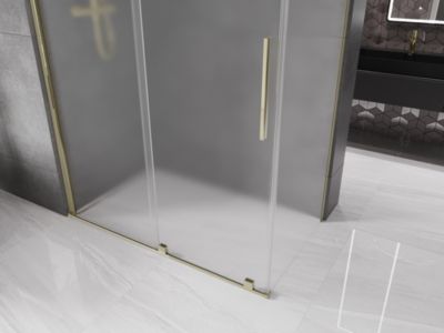 Mexen Velar cabine de douche coulissante 150 x 80 cm, givre, dorée - 871-150-080-31-50