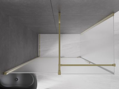 Mexen Velar cabine de douche coulissante 150 x 80 cm, givre, dorée - 871-150-080-31-50