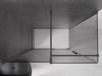 Mexen Velar cabine de douche coulissante 150 x 80 cm, graphite, métal pistolet - 871-150-080-41-95