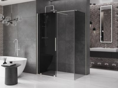 Mexen Velar cabine de douche coulissante 150 x 80 cm, graphite, nickel brossé - 871-150-080-41-97