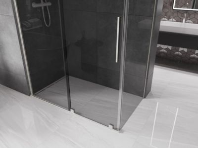 Mexen Velar cabine de douche coulissante 150 x 80 cm, graphite, nickel brossé - 871-150-080-41-97