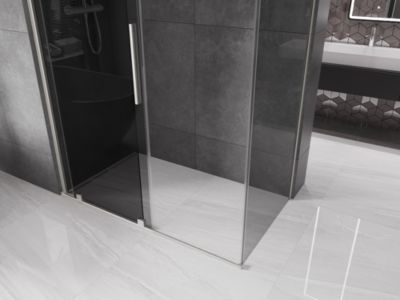 Mexen Velar cabine de douche coulissante 150 x 80 cm, graphite, nickel brossé - 871-150-080-41-97