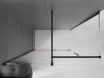 Mexen Velar cabine de douche coulissante 150 x 80 cm, transparente, noire - 871-150-080-01-70