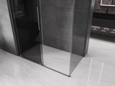 Mexen Velar cabine de douche coulissante 160 x 75 cm, graphite, gun metal - 871-160-075-41-95