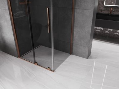Mexen Velar cabine de douche coulissante 90 x 120 cm, graphite, or rose - 871-090-120-41-60