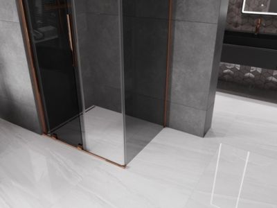 Mexen Velar cabine de douche coulissante 90 x 120 cm, graphite, or rose - 871-090-120-41-60