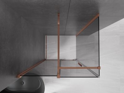 Mexen Velar cabine de douche coulissante 90 x 120 cm, graphite, or rose - 871-090-120-41-60