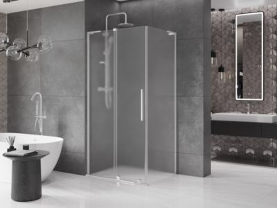 Mexen Velar L cabine de douche coulissante 110 x 75 cm, givrée, chrome - 871-110-075-33-01
