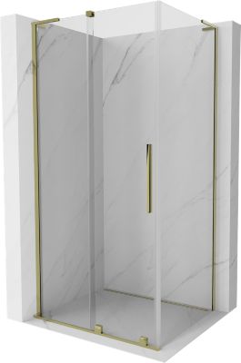 Mexen Velar L cabine de douche coulissante 120 x 110 cm, transparente, dorée - 871-120-110-03-50