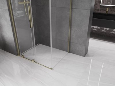 Mexen Velar L cabine de douche coulissante 120 x 110 cm, transparente, dorée - 871-120-110-03-50