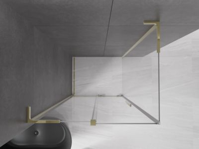 Mexen Velar L cabine de douche coulissante 120 x 110 cm, transparente, dorée - 871-120-110-03-50