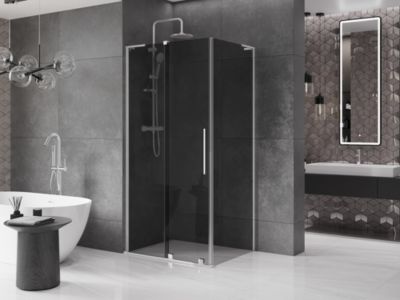 Mexen Velar L cabine de douche coulissante 120 x 75 cm, graphite, chrome - 871-120-075-43-01