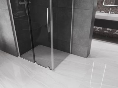 Mexen Velar L cabine de douche coulissante 120 x 75 cm, graphite, chrome - 871-120-075-43-01