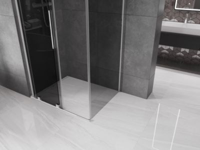 Mexen Velar L cabine de douche coulissante 120 x 75 cm, graphite, chrome - 871-120-075-43-01