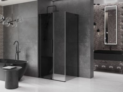 Mexen Velar L cabine de douche coulissante 120 x 85 cm, graphite, noir - 871-120-085-43-70