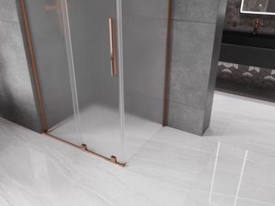 Mexen Velar L cabine de douche coulissante 120 x 90 cm, givrée, or rose - 871-120-090-33-60