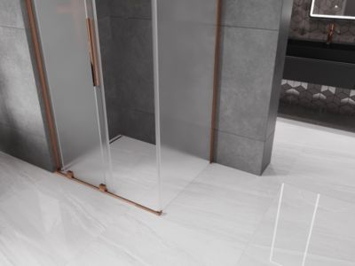 Mexen Velar L cabine de douche coulissante 120 x 90 cm, givrée, or rose - 871-120-090-33-60