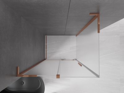 Mexen Velar L cabine de douche coulissante 120 x 90 cm, givrée, or rose - 871-120-090-33-60