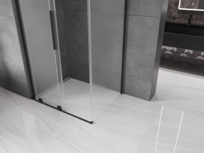 Mexen Velar L cabine de douche coulissante 90 x 120 cm, givrée, noire - 871-090-120-33-70