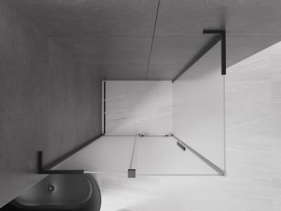 Mexen Velar L cabine de douche coulissante 90 x 120 cm, givrée, noire - 871-090-120-33-70