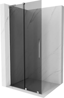 Mexen Velar L cloison de douche coulissante Walk-in 100 x 200 cm, graphite 8 mm, chrome - 871-100-003-43-01