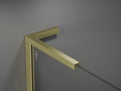Mexen Velar L Duo cabine de douche coulissante 80 x 80 cm, transparent, or brossé - 871-080-080-02-03-55