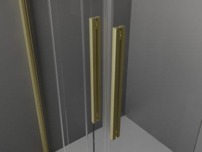 Mexen Velar L Duo cabine de douche coulissante 80 x 80 cm, transparent, or brossé - 871-080-080-02-03-55