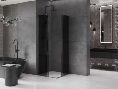 Mexen Velar L Duo cabine de douche coulissante 90 x 90 cm, graphite, gun metal - 871-090-090-02-43-95