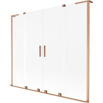 Mexen Velar L Duo paroi de baignoire à 2 volets coulissants 170 x 150 cm, givre, cuivre brossé - 896-170-003-32-65