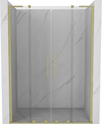 Mexen Velar L Duo porte de douche coulissante 140 cm, transparent, doré brossé - 871-140-003-02-55