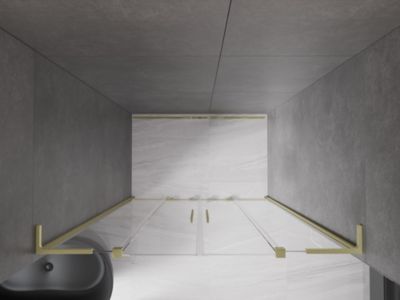 Mexen Velar L Duo porte de douche coulissante 140 cm, transparent, doré brossé - 871-140-003-02-55
