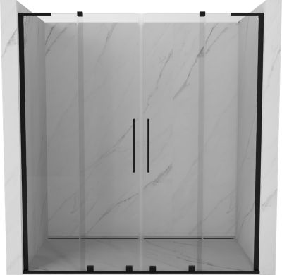 Mexen Velar L Duo portes de douche coulissantes 180 cm, transparentes, noires - 871-180-003-02-70