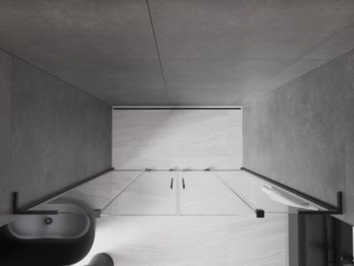 Mexen Velar L Duo portes de douche coulissantes 180 cm, transparentes, noires - 871-180-003-02-70