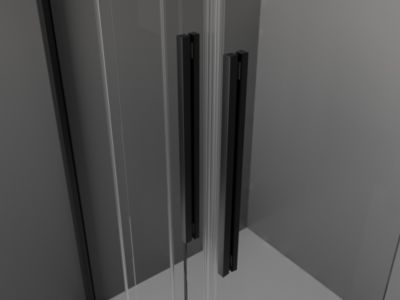 Mexen Velar L Duo portes de douche coulissantes 180 cm, transparentes, noires - 871-180-003-02-70