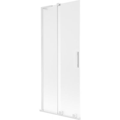 Mexen Velar L paroi de baignoire à 2 panneaux coulissants 85 x 150 cm, givré, blanc - 896-085-003-31-20