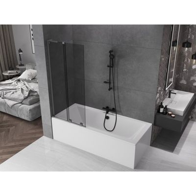 Mexen Velar L paroi de baignoire 2 volets coulissants 80 x 150 cm, graphite, gun metal - 896-080-003-41-95