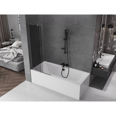 Mexen Velar L paroi de baignoire 2 volets coulissants 80 x 150 cm, graphite, gun metal - 896-080-003-41-95