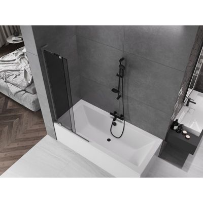 Mexen Velar L paroi de baignoire 2 volets coulissants 80 x 150 cm, graphite, gun metal - 896-080-003-41-95