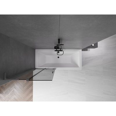 Mexen Velar L paroi de baignoire 2 volets coulissants 80 x 150 cm, graphite, gun metal - 896-080-003-41-95