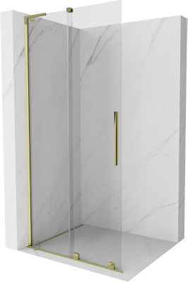 Mexen Velar L Paroi de douche coulissante Walk-in 90 x 200 cm, transparent 8 mm, doré - 871-090-003-03-50