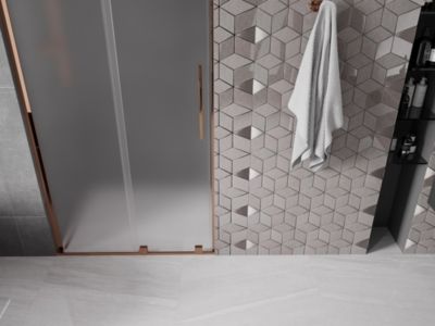 Mexen Velar L porte de douche coulissante 90 cm, givré, or rose - 871-090-003-31-60