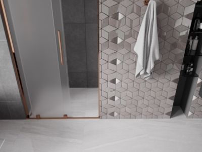Mexen Velar L porte de douche coulissante 90 cm, givré, or rose - 871-090-003-31-60