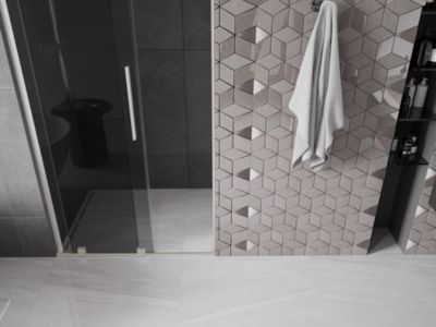 Mexen Velar L porte de douche coulissante 90 cm, graphite, nickel brossé - 871-090-003-41-97