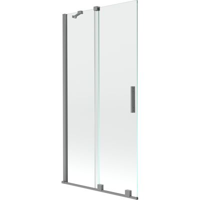Mexen Velar paroi de baignoire à deux volets coulissante 95 x 150 cm, transparente, en gun metal - 896-095-000-01-95