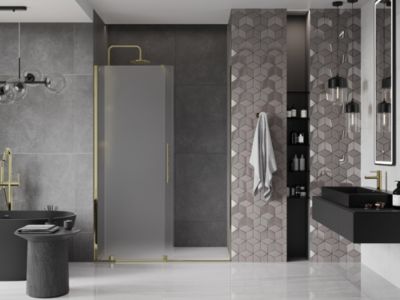 Mexen Velar porte de douche coulissante 150 cm, givrée, dorée - 871-150-000-31-50