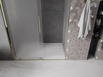 Mexen Velar porte de douche coulissante 150 cm, givrée, dorée - 871-150-000-31-50