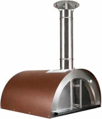 MF - Four à bois extérieur pour pizzas et pain modèle Chef Junior finition imitation oxyde pour usage au jardin