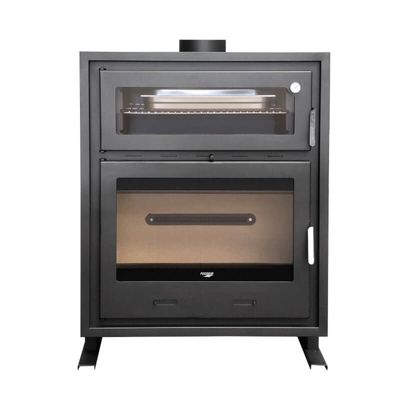 MF - Insert à Bois avec Four Coral 90 de 13 kW pour Cassette de Cheminée avec Fonction Cuisine et Chauffage