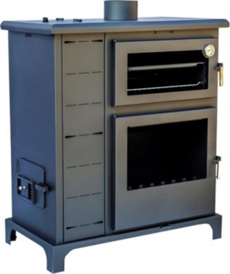 MF - Poêle polycombustible à pellets, noyaux d'olive et bois avec four modèle ECO VALLE 12 kW